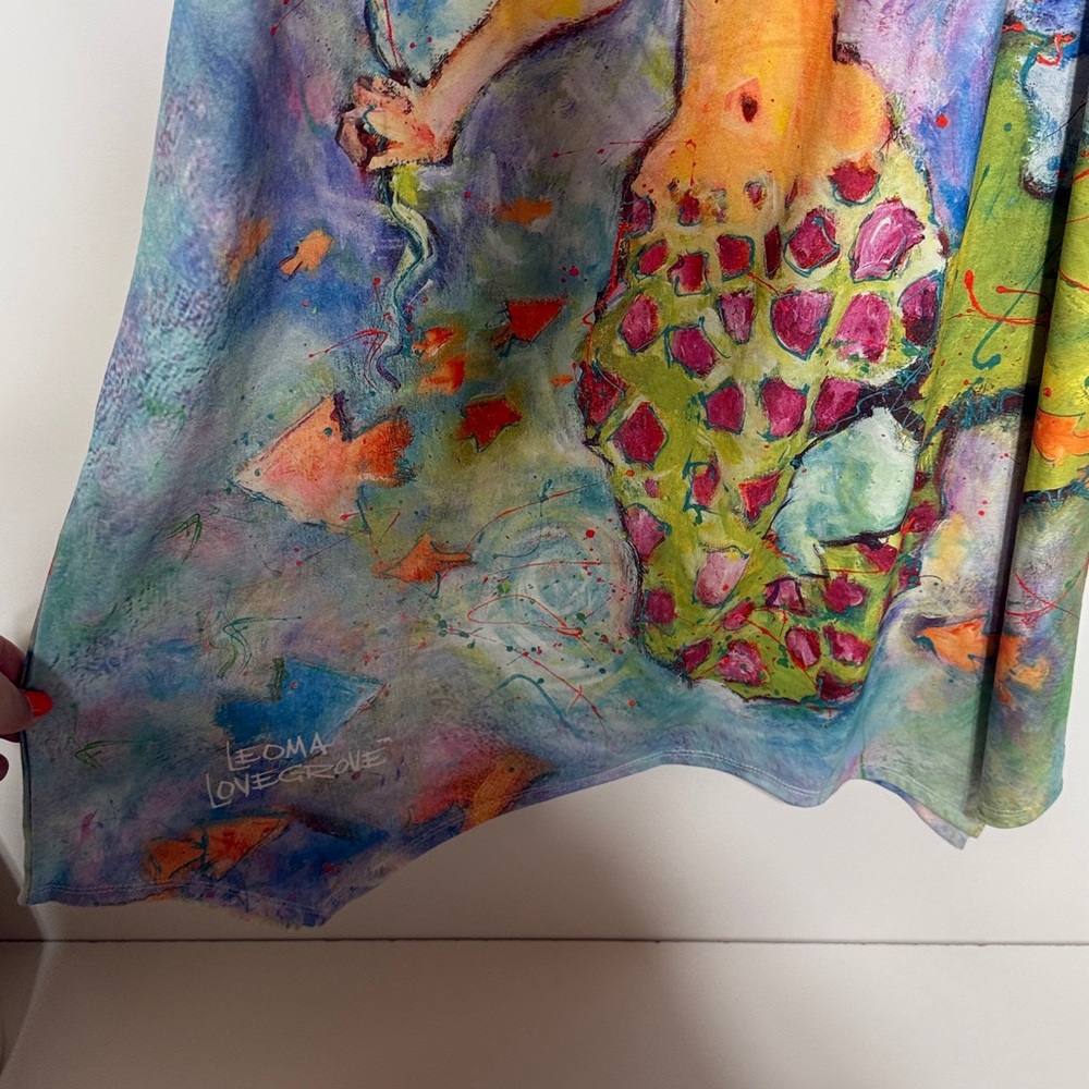 Leoma Lovegrove Mermaid Print Art to Wear Swim Cover- Up Dress- Never Worn - Picture 14 of 17
